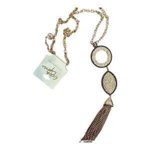 Erica Lyons gold tone pendant necklace NWT